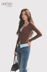 Mint Brown Layered T-shirt