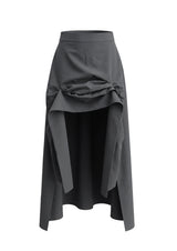  MULLET TUCK SKIRT . CHARCOAL