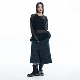 Cut Off Net Knit - BLACK