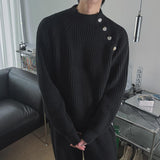 ASCLO モックネックショルダーボタンニット (4color)
