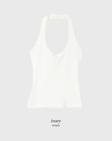 ムードピーチホルターネックスリーブレス (4color)