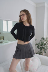 Schnee Logo Pleated Skirt - Gray