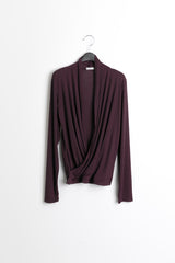 wrap drape neck top(3colors)