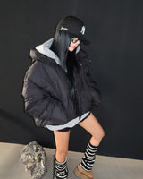 Robs High-Neck Hooded Short Padded Jacket