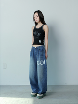 NOKIN SIDE DIRTY LOGO DENIM BANDING PANTS UNISEX