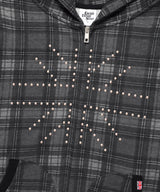 STUD UNION JACK ZIP UP HOODIE BLACK(CV2FFUM480A)