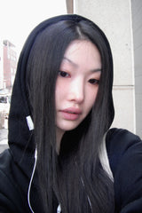 Black button hoodie