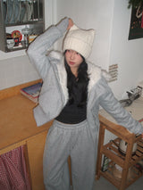 Fur zip-up set