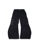 MULTI BUCKLE BLACK DENIM PANTS