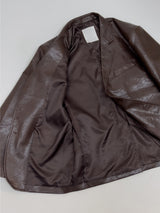[unisex] Crack Single Leather Over Fit Jacket