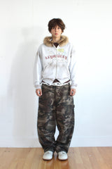 Vintage Spray Fur Angel Hood Zip-up (Lightgray)