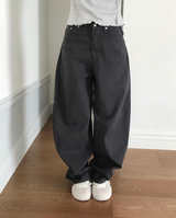 ルーパーバックアイレットコットンワイドパンツ