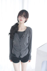 シャーリングレイヤード長袖Tシャツ