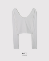 Modal Soft U-neck Crop Long Sleeve T-shirt (3color)
