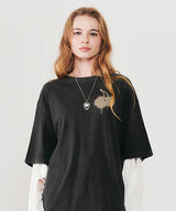 メルティングチェリーピグメントウォッシングTシャツ [CHARCOAL]