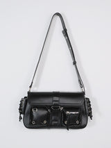 Cont Leather Pocket Shoulder Bag