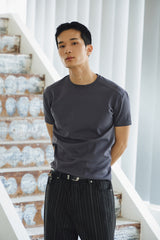 Cool curve half t-shirts(Charcoal)