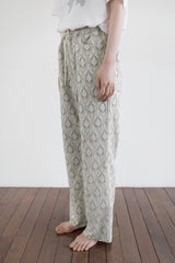 Candle light jacquard pants, Mint