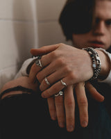 Clover simple rail ring BK (925 silver)