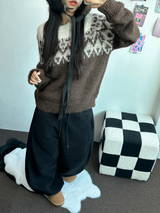 フリース🩷サイドピンタックロングワイドオーバーパンツ 💙🤎🩷🩶🖤5COLOR