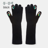 two hole long touch finger gloves 5colors
