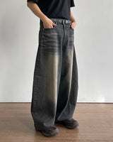 Brown balloon denim pants