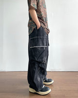 Terry Cargo Denim Pants
