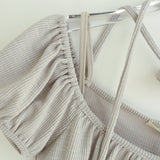 Shirring Ribbon Puff Top 231330518
