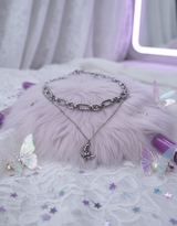[Baby Monster Rora Necklace] Balletcore Moon Layered Necklace (Surgical Steel)