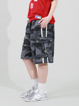 TOUGH BEAR CAMO HALF PANTS (BLACK)