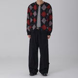 REVIVE ARGYLE CHECK CARDIGAN