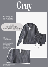 Twisted collar knit pants two-piece set