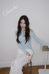 Sky Choker Unbalanced Off-Shoulder Long Sleeve T-Shirt