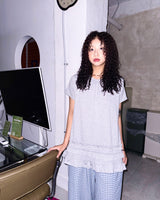 (2color) Dot Frill Flare Short Sleeve Tee