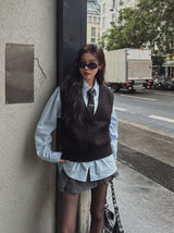 [U-BAISC] Jay Over V-neck Knit Vest