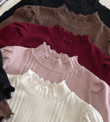 シャネパフリブフリルハイネックTシャツ