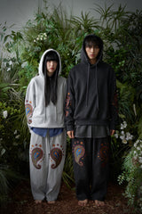 PAISLEY EMB. H-T HOODY (Charcoal)