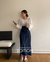 【MADE】Slit Back Maxi Skirt