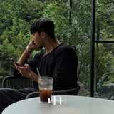 [HFORUS MADE]Forus Knitted pleats U - kneck long sleeves IN BLACK