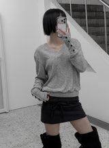 Zven Button V-Neck Knit