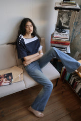 26SS★ OFF-SHOULDER SHIRT LAYERED UNBALANCED T-SHIRT