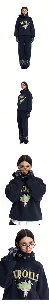 TROLLS JACQUARD KNIT TOUCH GLOVES - NAVY