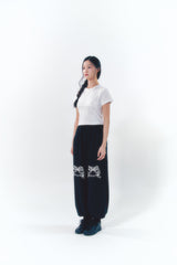 ニーポイントリボンジョガーパンツ ブラック
