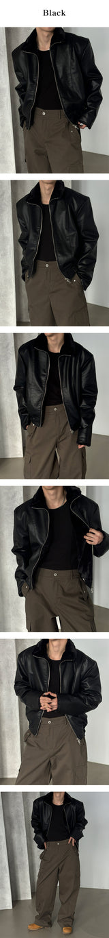 [F/W] Crack fur leather jacket(2color)