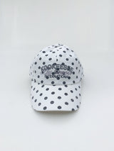 vintage washing dot ball cap (White)