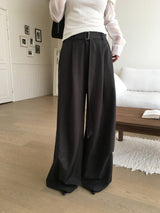 Contour belted wide slacks