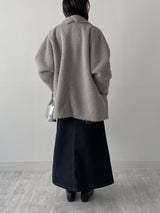 [wool 30%] ヘアシングルオーバーフィットハーフコート