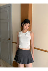 Special flower beaded sleeveless top