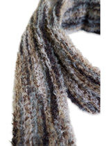 O Logo Fluffy Muffler / Brown Multy