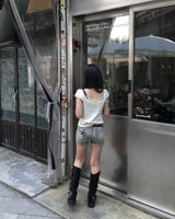 Studショートデニムパンツ